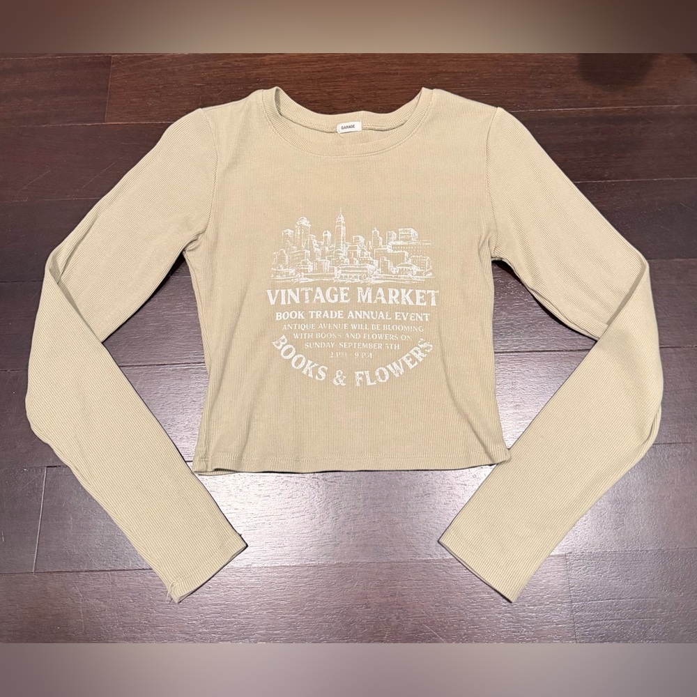 Garage Light Green Long Sleeve Vintage Market Tee